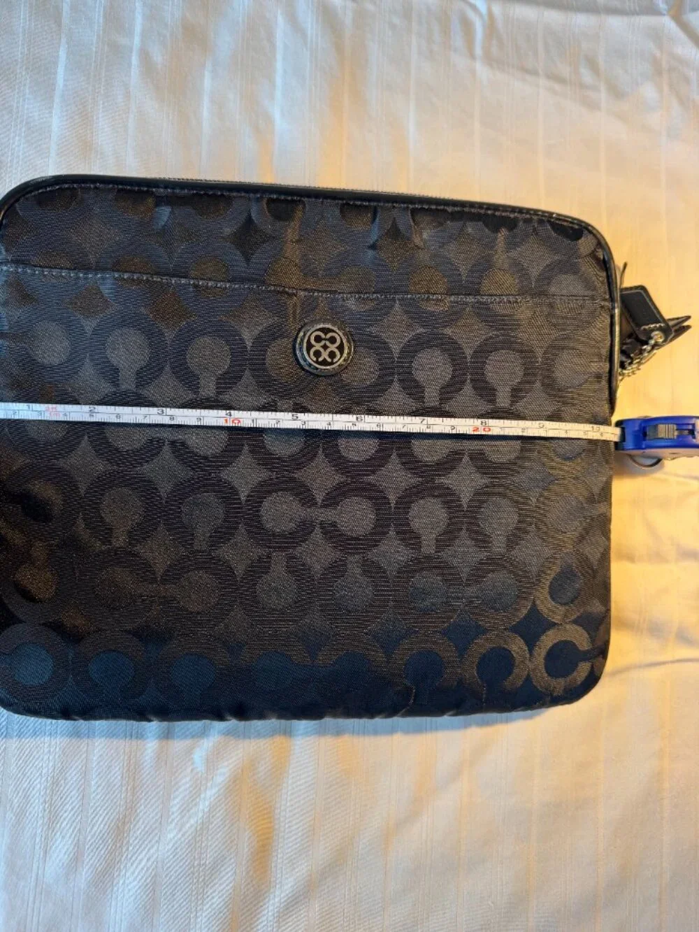 Coach Black Signature Tablet Sleeve & Tech Organizer